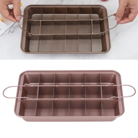 Pokerty9 Molde para donas, Engrosado, inofensivo, distribución Uniforme del Calor, Bandeja para Hornear Brownie de Acero al Carbono, 18 Rejillas para Cocina