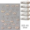 3Pcs Flower Nail Art Stickers Decals 5D Fall Nail Stickers