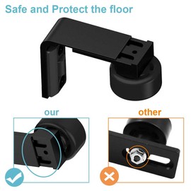 CCJH Sliding Barn Door Adjustable Roller Barn Door Floor Guide Wall/Door Bottom Guide,Black