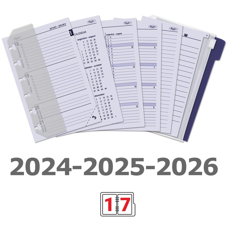 Kalpa 1311-15 Pocket 6 Ring Binder Rose Red with agenda