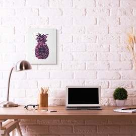 Stupell Industries Fashioner Pineapple Pink Black Watercolor, Design by Artist Amanda Greenwood Wall Art, 16 x 20, Canvas