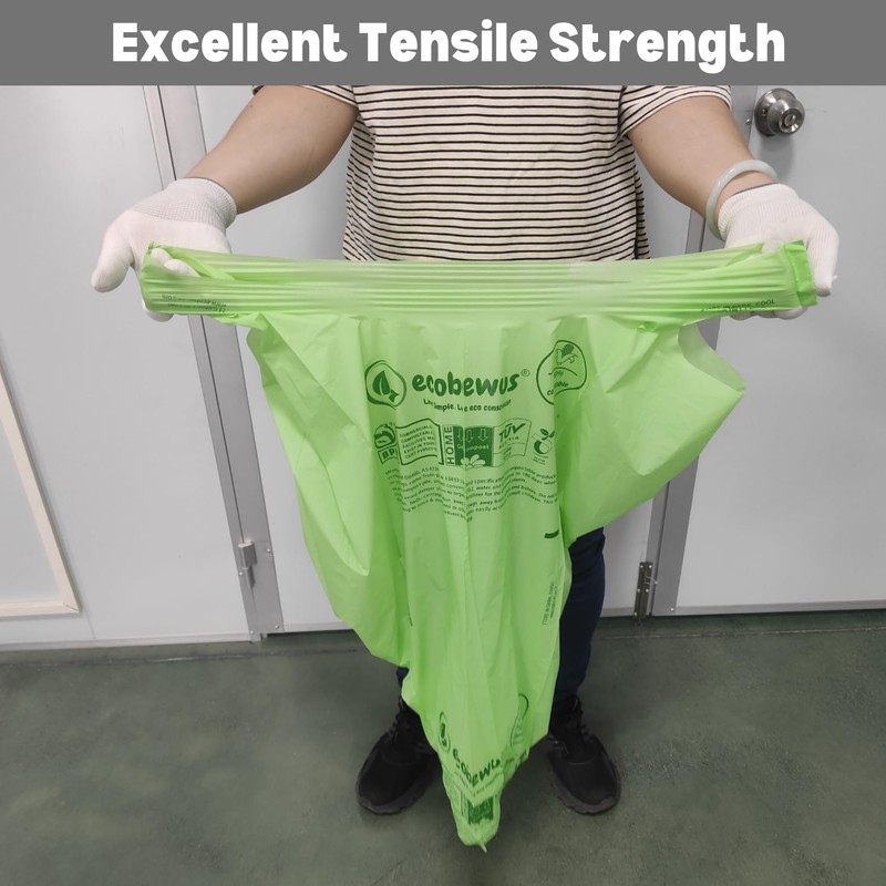 ECOBEWUS 100% Compostable 13 Gallon Bags (35 Bags) Tall Kitchen