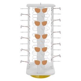 WUSILILU 360° Rotating Glasses Storage Display Stand,Commercial Modern Sunglasses Storage Organizer for 40 Pairs Eyeglasses,Eyewear Display Rack for Retail Store,Optical Shop