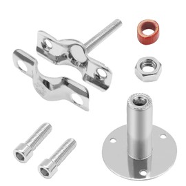 Kyuionty 2 Pcs Wall Mount Ceiling Mount Pipe Support, Stainless Steel Adjustable Pipe Bracket Clamp Pipe Straps for Pipe Tube, Dia. 32mm (Fit for 1 inch Pipe)