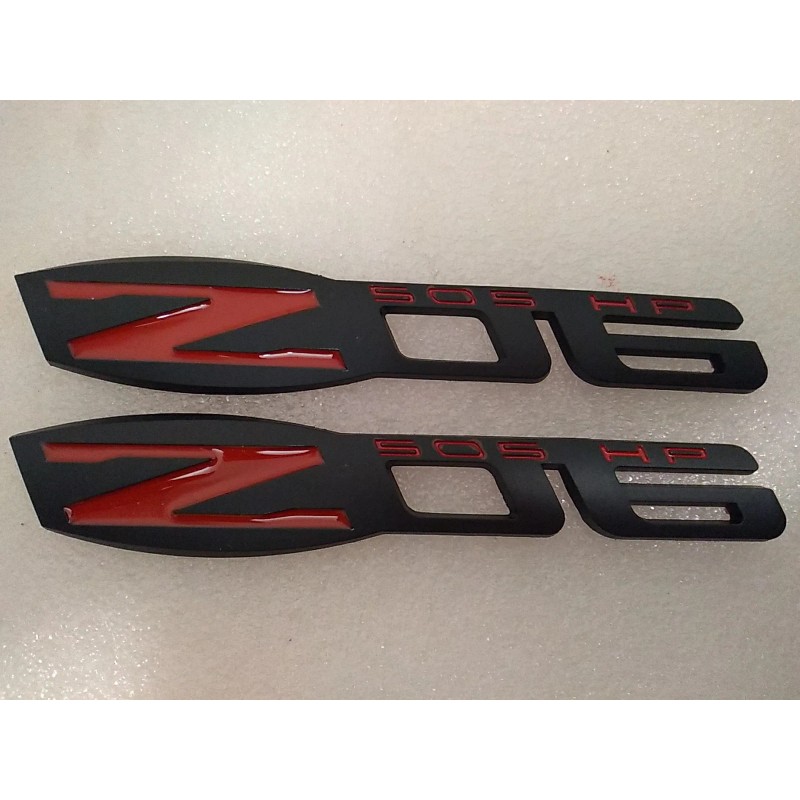 505HP Matte Black C6 Z06 505 HP Emblem Fender Badge