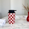 Ceramic Soap Dispenser, Red Hand Soap Dispenser for Bathroom Kitchen