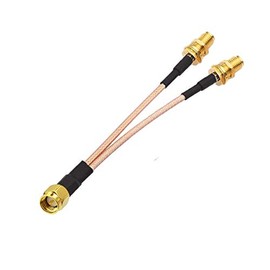 RedYutou SMA Splitter Cable SMA Male to Dual SMA Female Cable V Type 6-inch (15cm) WiFi Antenna Adapter (not Applicable to TV)