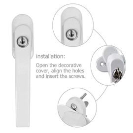 CAMWAY Window Handles, Set of 4 Lockable Window Handles, with Lock in Pin Length 35 mm, Child Safety Window Lock for Children Thieves, for All Standard Windows and Balcony Doors
