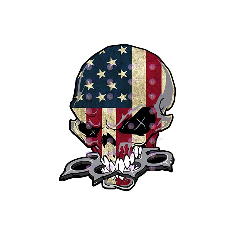 3 pcs Flag Skull Stickers, Skull American Flag Car Sticker