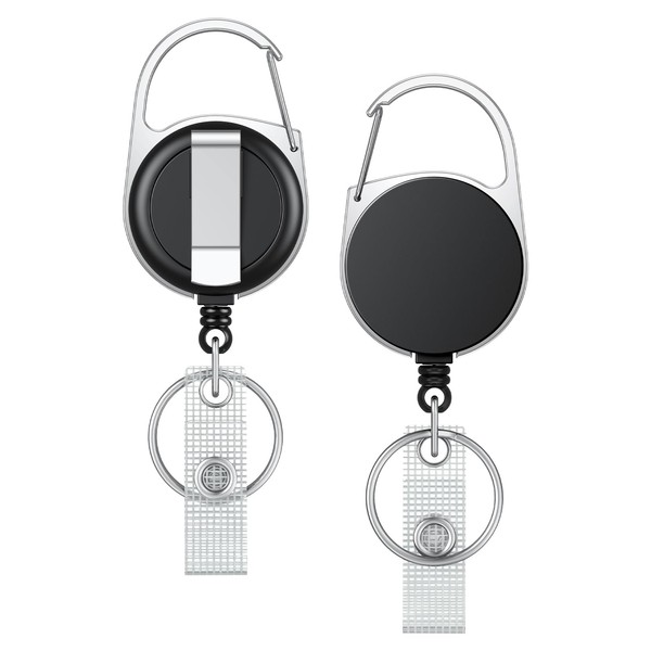 Uniclife 2 Pack Retractable Keychain, Retractable Badge Reel, Heavy Duty
