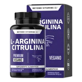L-arginina 1000mg + Citrulina + Beta Alanina + Cafeína (de Guaraná) | Aminoácido Esencial + Citrulina Como Precursor De Óxido Nítrico - 60 Cápsulas