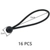 16 PCS Black Bungee Cords with Carabiner Clips,Easy Fix Bungee