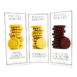 Rustic Bakery Cookies Bread Variety Bundle with Kokobunch Kit | Meyer Lemons | Chocolate Cacao Nib Shortbread Cookies | Vanilla | Low Sodium Thin Cookie 3 Pack 4oz