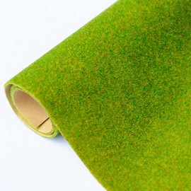 Tiardey (5pcs,20x30cm,Model Grass Mat,Model Railway Scenery Model Nylon Flocking Turf for Model Scenery - Green