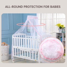 SH-RuiDu 1PC Crib Dome Net Baby Child Mosquito Net Newborn Foldable Mosquito Mesh Net