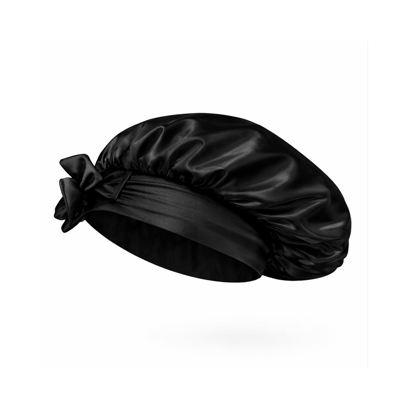 Casa Della Silk Serenita Mulberry Silk Hair Bonnet – Midnight