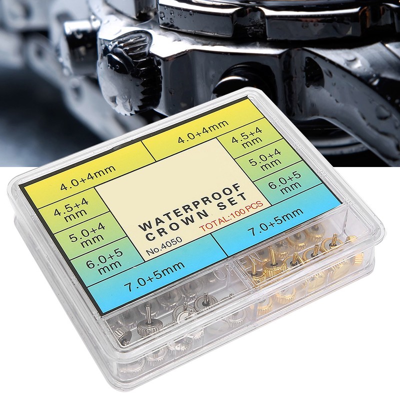 Professional Watch Crown Set Accessory Repairing Replacement Tool Kit with