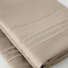 WAEPIC Pillow Cases-20 X30 Queen-2Pack-Shrinkage-Fade Resistant-Soft Brushed Envelope-Microfiber-Breathable-Comfy-Cooling Pillowcases-1800 Thread Count(9-Khaki, Queen(Pack of 2))