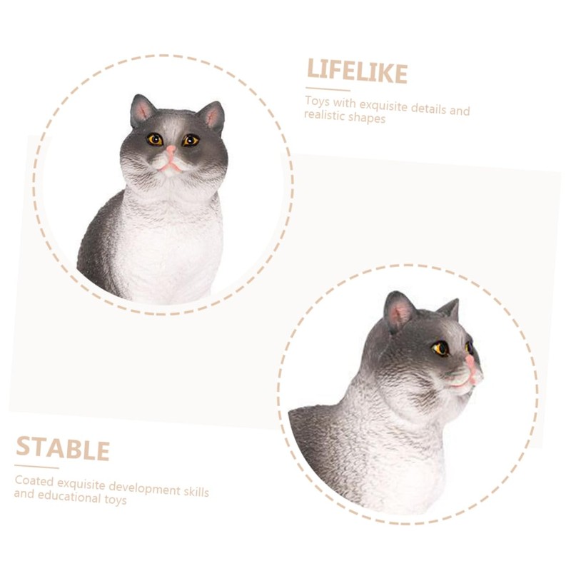 BIUDECO Adorable Cat Figurine Lifelike Desktop Cat Statue for Home