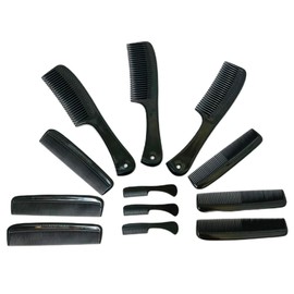 GBS - Peine cónico de barbero de 7 1/4 pulgadas, flexible, resistente al calor, forma clásica, fuerte fabricado en Estados Unidos (paquete de 12)