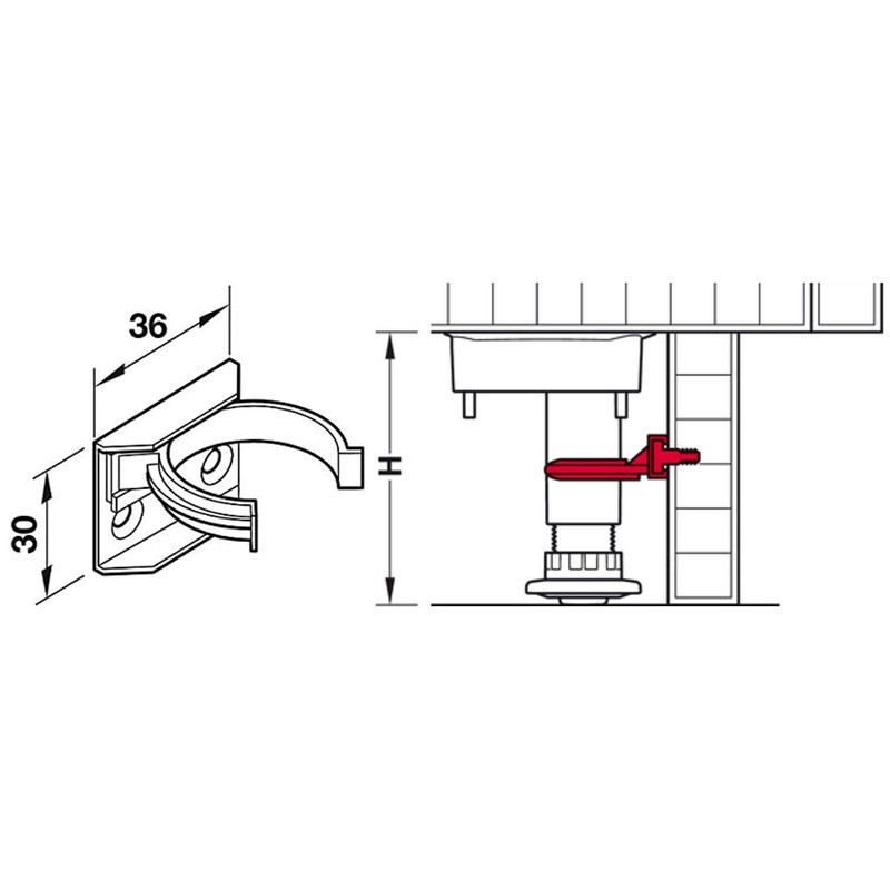 x20 Kitchen Kick Board Plinth Clips & Bracket Fits 30-31mm