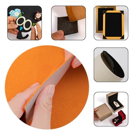HaoFeiJH OrangeFelt Fabric，6PCS Self Adhesive Felt Sheet,Self-Adhesive Fabric Liners for Drawers and Boxes, A4 Size Felt Adhesive Sheet (8.3" x 11.8")