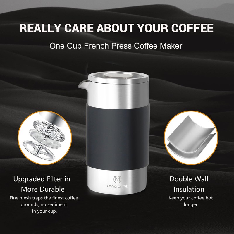MAGICAFÉ French Press Coffee Maker Set, Portable French Press with