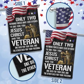 FLAGWIX American Flag - Veteran Flag Only Two Defining Forces Have Ever Offered To Die For You MLN2751F, House Flag (29.5" x 39.5") - USA Flags Premium Polyester - Decorative Indoor Outdoor Flag