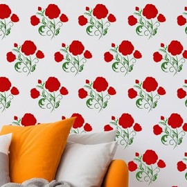 J BOUTIQUE STENCILS Turkish Poppy Wall Stencil - Stylize Your Home DIY Projects with a Timeless Floral Design Perfect for Enhancing Your Home Improvement