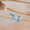 Carissima Gold Women's 9 ct White Gold Rectangular Blue Topaz