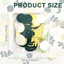 BIKPRST Pack of 200 Confetti Birthday Table Decoration Birthday Green, Birthday Decoration Birthday Confetti Women Men Confetti Birthday Decoration, Happy Birthday Confetti Birthday Green Gold