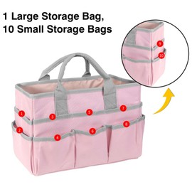 DZOZO Desktop File Folder Tote Storage Organizer Art Craft Storage Bag Foldable Gardening Tool Bag Teacher Office Supplies Storage Tote Bag Art Organizer Storage Craft Tote Bag