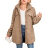 Haloumoning Girls Fuzzy Fleece Jacket Casual Button Down Sherpa Overcoat