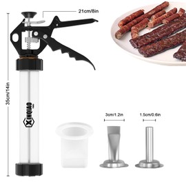 XINQIAO Beef Jerky Gun for Ground Meat, Plastic Jerky Cannon Comes with 3 Nozzles