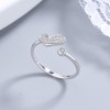 PEARLOVE 925 Sterling Silver Adjustable Ring Stackable Open Rings for