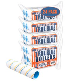 True Blue 9" Professional Paint Roller Covers, 9 Inch, Best for All Types of Painting Surfaces, Refill Bulk Pack (24, 3/8" Nap)