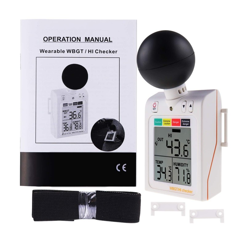 Wearable 2-in-1 WBGT + HI Heat Index Checker Wet Bulb