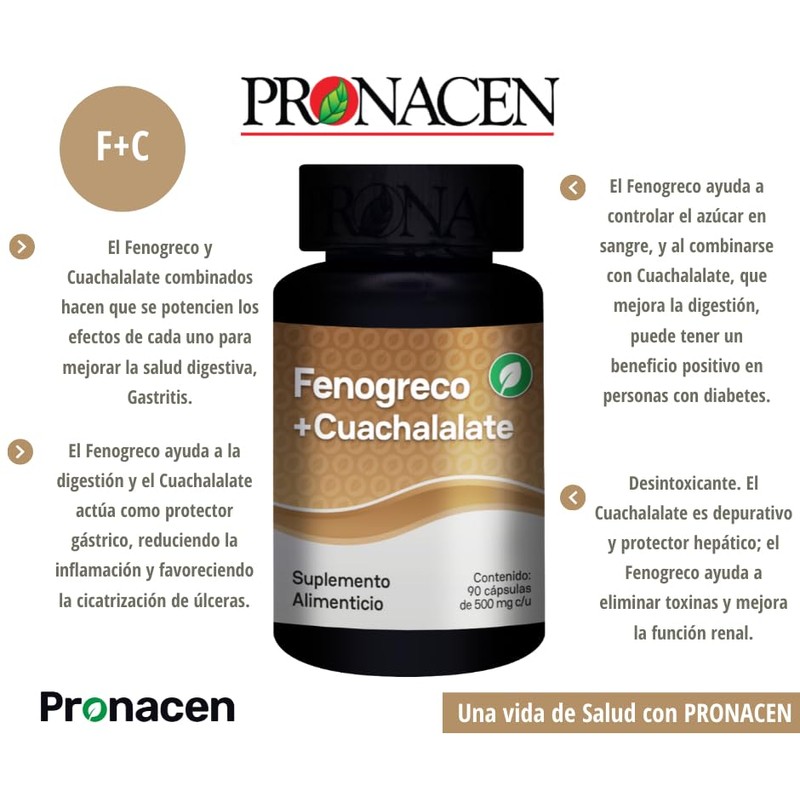 PRONACEN Fenogreco + Cuachalalate 90 capsulas