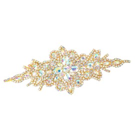 Rhinestone Belt Bridal Belt Transparent Gold Wedding Sash Bridal Belts Wedding Belt Rhinestone Applique Belt Crystal Belt Wedding Dress Belts Rhinestone Trim Bridal Sash Belt Wedding Belts for Bride