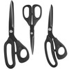 All Purpose 3 Pack Black Professional Tailor Scissors Heavy Duty,