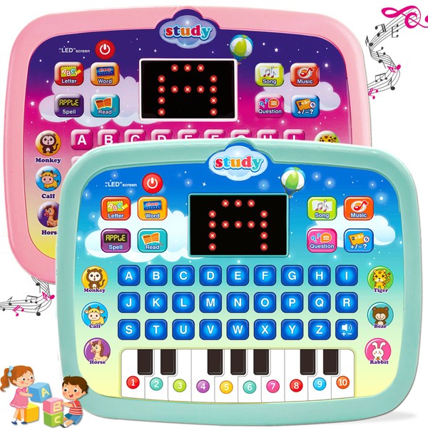 Kids Tablet/Toddler Learning Pad Teach Alphabet, Numbers, Word, Music, Math,