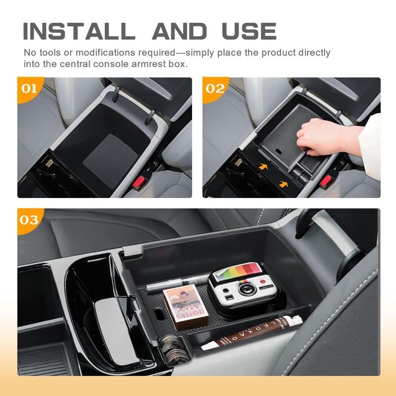 TACOBRO Custom-Fit Center Console Organizer Tray for 2025 2026 Hyundai