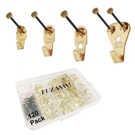 Picture Hangers, 120pcs Picture Hooks with Nails, FUZANWJ Picture Hanging kit, Wall Hangers, Wall Hanging Kit for Drywall/Wooden Wall, Holds 10-50 lbs