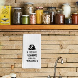 Qpenm Dachshund Kitchen Hand Towels - Dachshund Gifts for Women, Dog Lovers Gifts for Women, Wiener Kitchen Tea Dish Towel 16 X 24 Inches (Chenille)