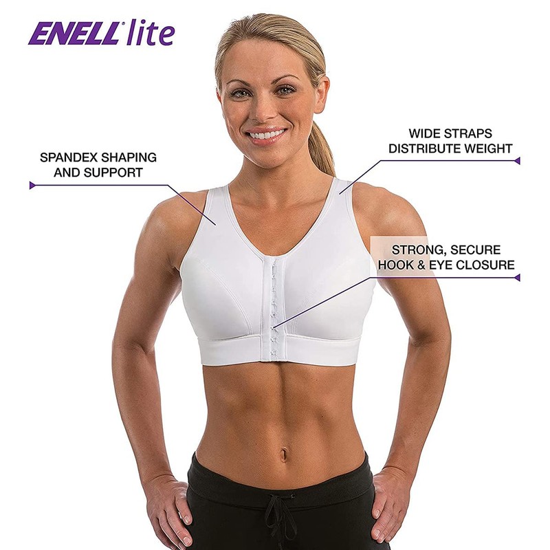 ENELL Women's Lite Full Coverage Sports Bra (101),2,White