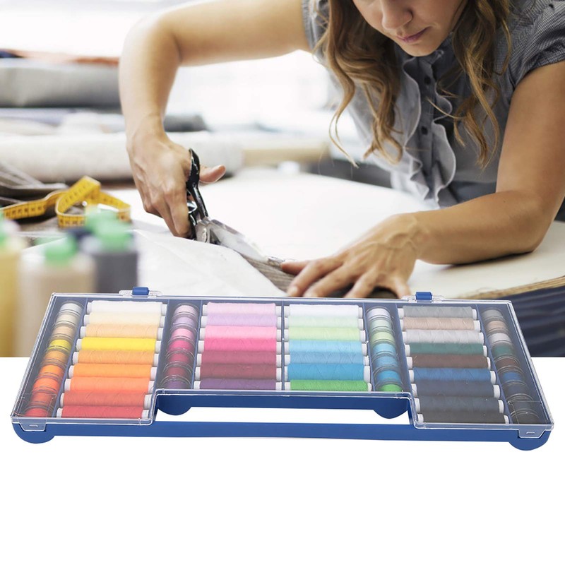 32 Colour 64 Sewing Thread Kit Bobbins Kit with Storage
