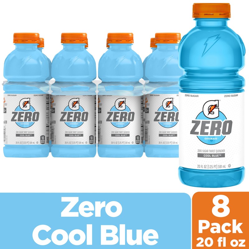 Gatorade Thirst Quencher Zero Sugar Sports Drink, Cool Blue, 20oz