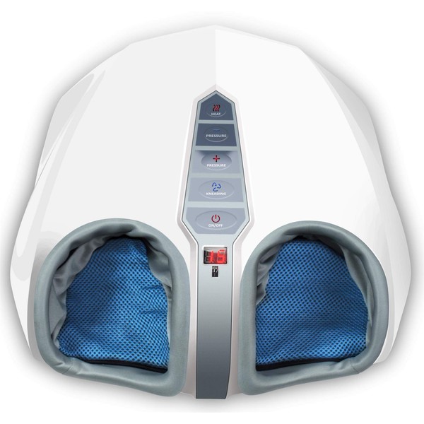 MIKO Foot Massager Machine with Heat, Shiatsu Kneading Massage, Air Compression Therapy, Delivers Relief for Tired Muscles and Plantar Fasciitis - Fits Feet Up to Men Size 12