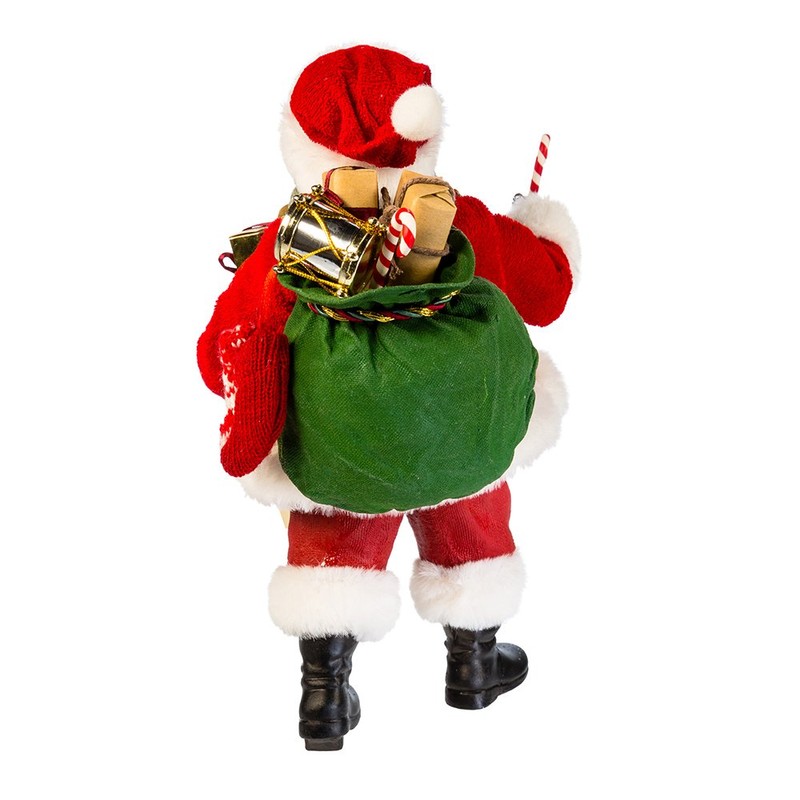 Kurt Adler Fabriche' Black Santa with List and Candy Cane,