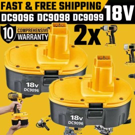 For DeWALT 2PACK 18V For Dewalt 18 VOLT 7.0Ah DC9096 DC9098 NiMh Battery DC9096-2 Replace